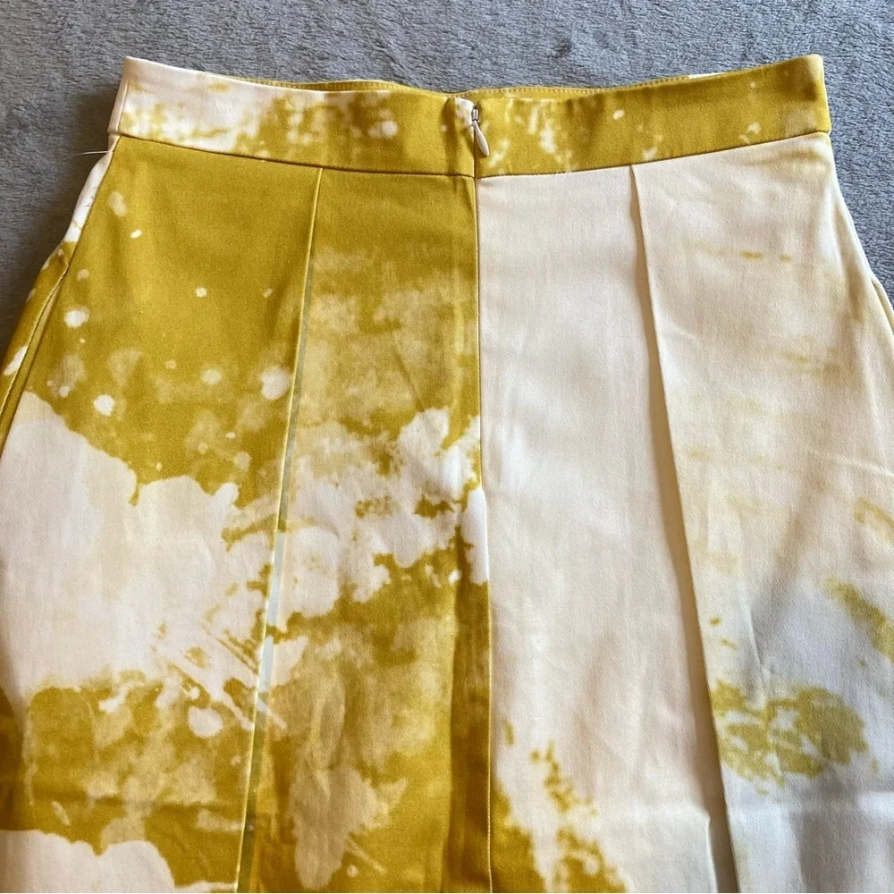 Anthropologie Ellender Painterly Skirt in Yellow & White w/Organza Trim | NWOT - Picture 7 of 14